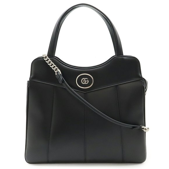 GUCCI Black Leather Shoulder Bag - Picture 1 of 10